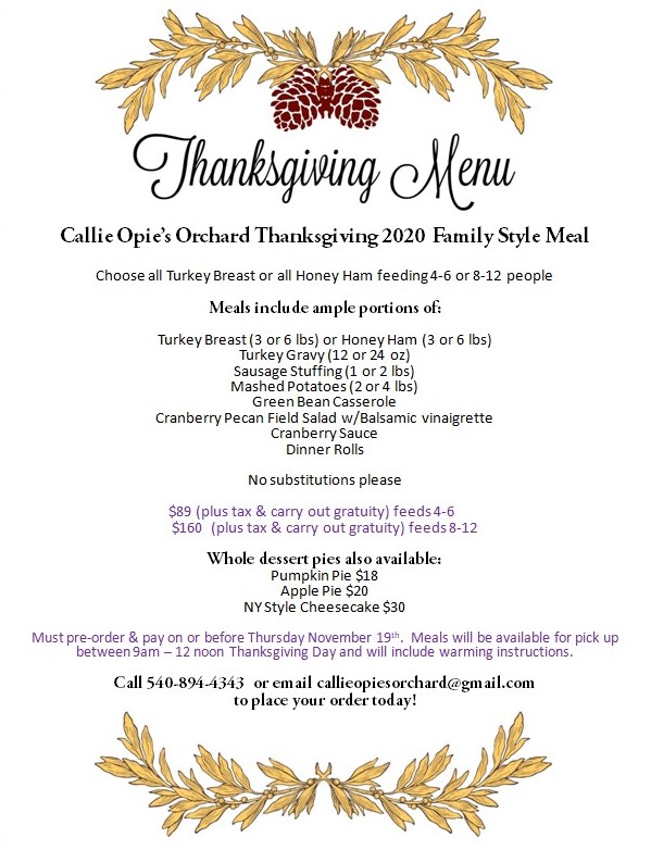 2020ThanksgivingMenu3 Callie Opie's Orchard